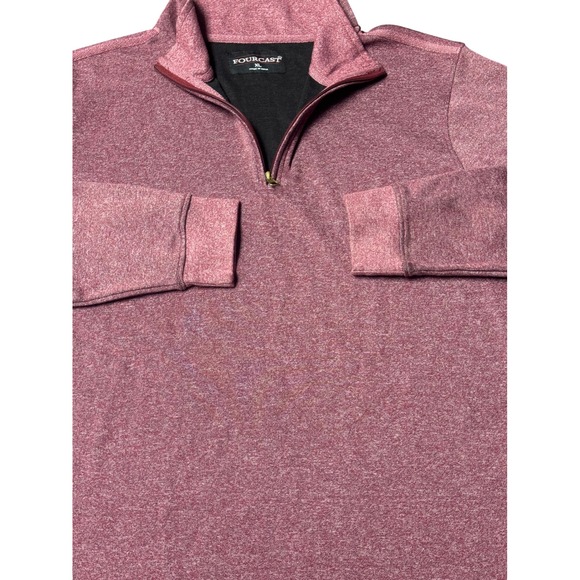 Fourcast Mens XL Quarter Zip Pullover Burgundy Mock Neck Sweater Outdoor Fish - Picture 4 of 14
